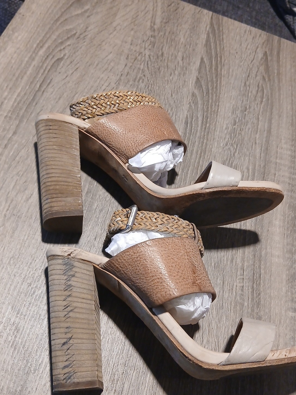 Brunello Cucinelli Braided Leather Block Heel Sandals Size 41 / US 11 - Picture 9 of 14